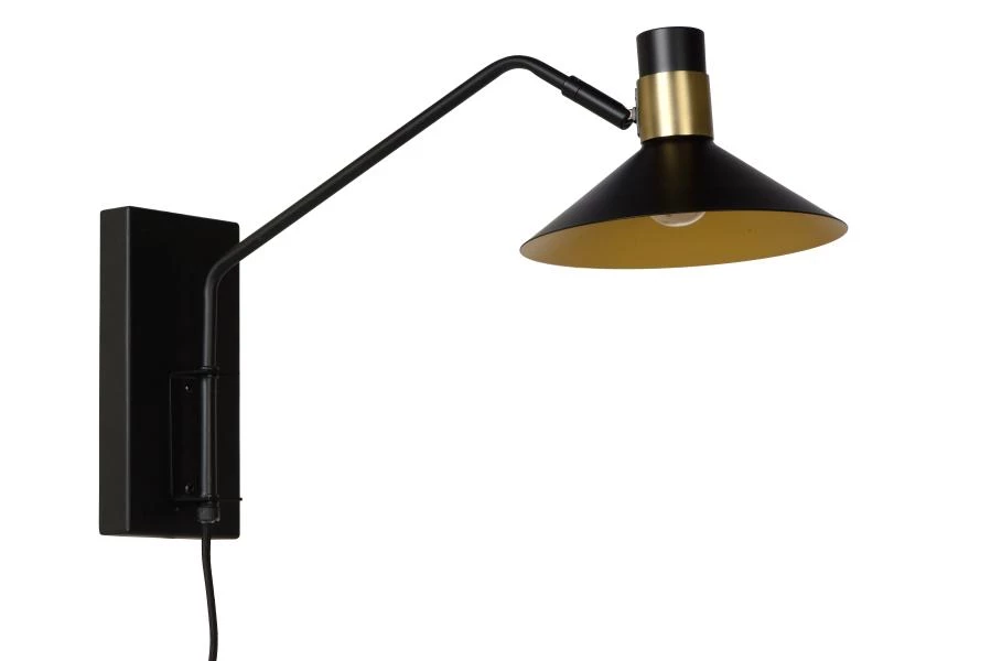 Lucide PEPIJN - Lámpara de pared - 1xE14 - Negro - apagado